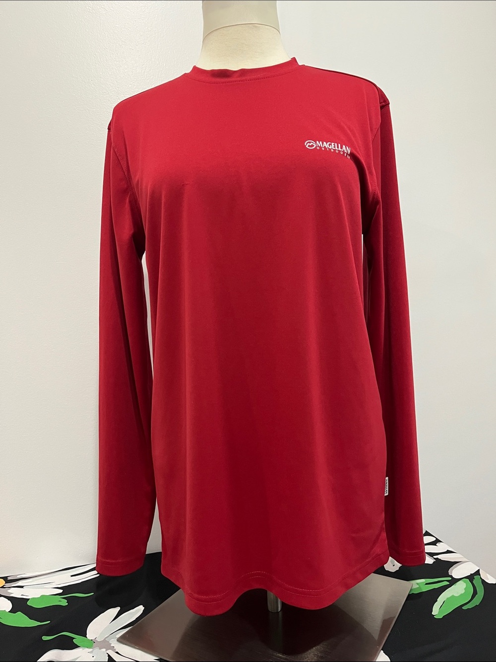 Magellan Outdoors Dark Cherry Ref Alabama Life LS Moisture Wicking Top, Sz Sm
